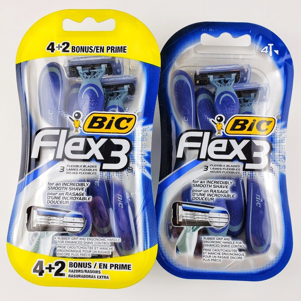 10 Bic Flex 3 Blade Mens Pivot Head Shaving Disposable Razors